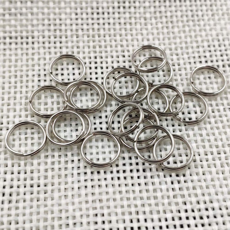 WUBOECE 300 PCS 8mm Metal Split Ring Nickel Plated Small Key Chain Ring Part for Connecting Clasps Charms Links and Ornament Crafts, Silver - Image 3